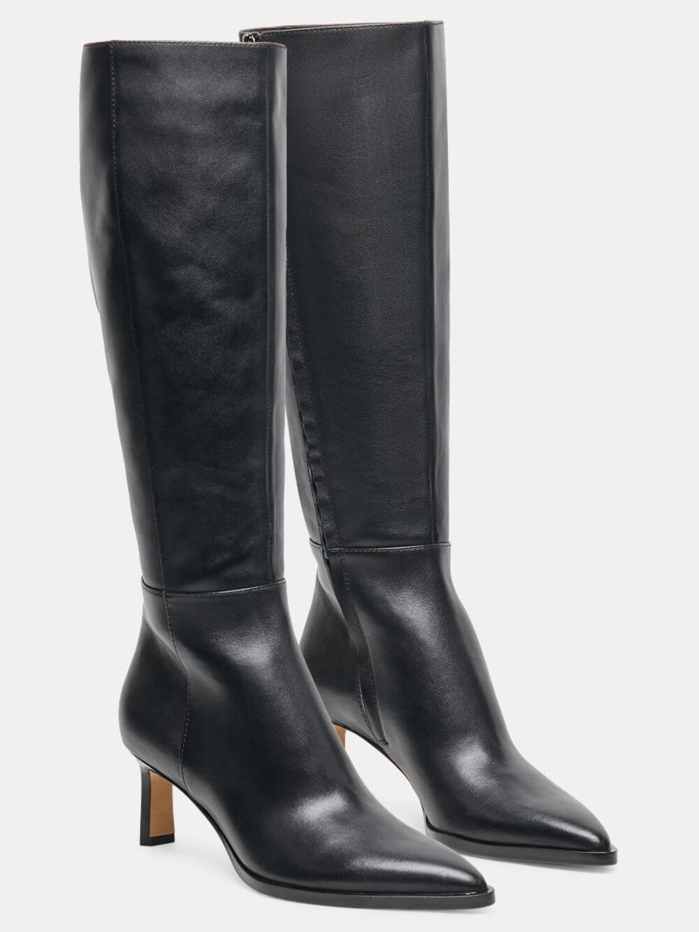 ✨ NWOT-DOLCE VITA "ALIMA"—BLACK LEATHER WIDE-CALF KNEE-HIGH BOOTS | SIZE 7 WC ✨